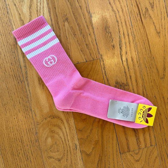 Gucci Accessories - Gucci x Adidas Pink Sport Sock with White Interlocking GG new with tags